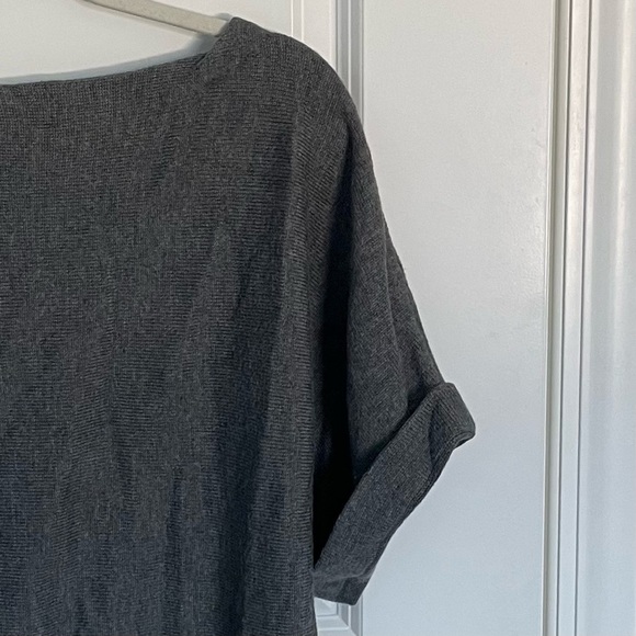 Eileen Fisher 100% merino wool boatneck rolled sleeve Sweater gray 35322 - Picture 7 of 11